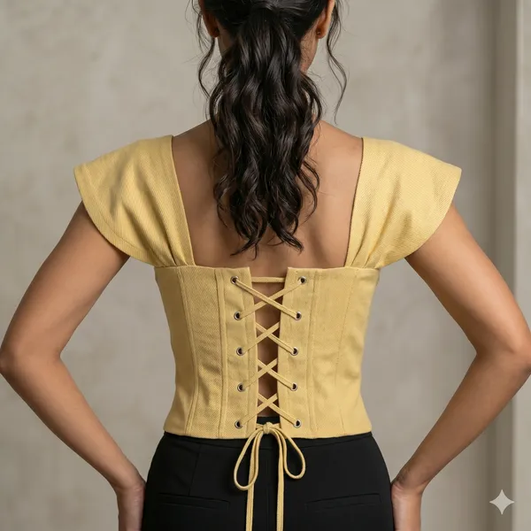 Corset_Top_Off_Shoulder_With_Flared_Sleeves_And_Lace_Up_Back_Yellow