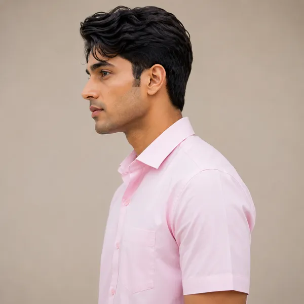 Mens_Light_Pink_Short_Sleeve_Casual_Shirt