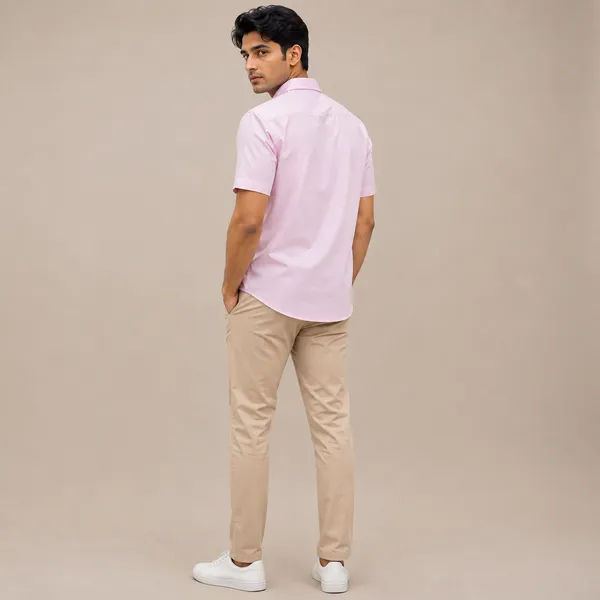 Mens_Light_Pink_Short_Sleeve_Casual_Shirt