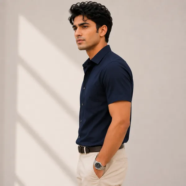 Mens_Navy_Blue_Half_Sleeve_Casual_Shirt