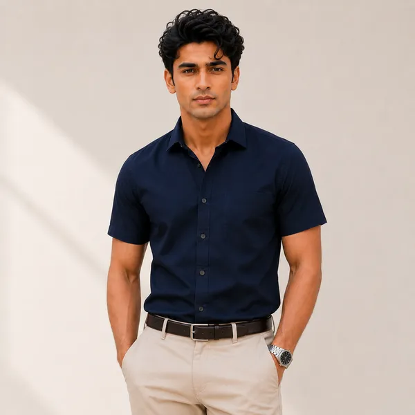 Mens_Navy_Blue_Half_Sleeve_Casual_Shirt