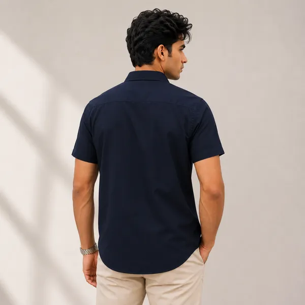 Mens_Navy_Blue_Half_Sleeve_Casual_Shirt