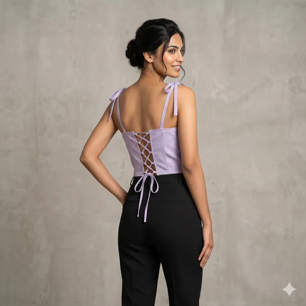 Push_Up_Bustier_Tank_Vest_Top_With_Back_Lace_Up