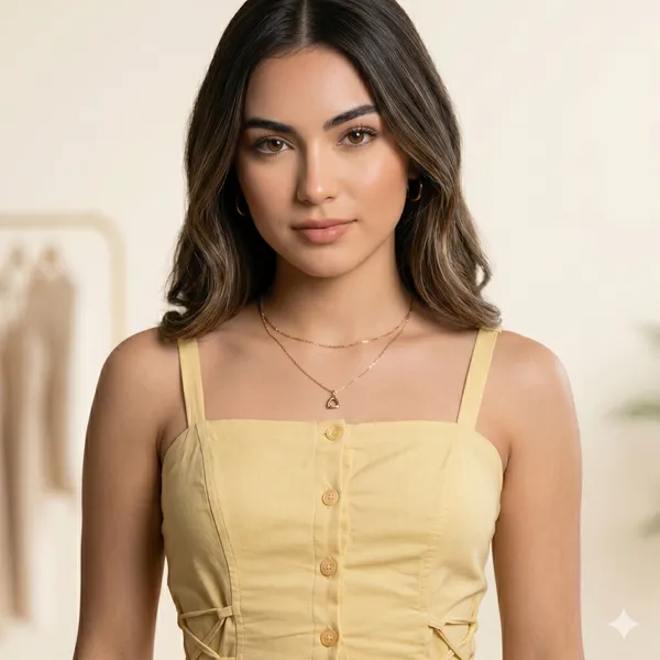 Essence_Button_Front_Mini_Dress_Yellow