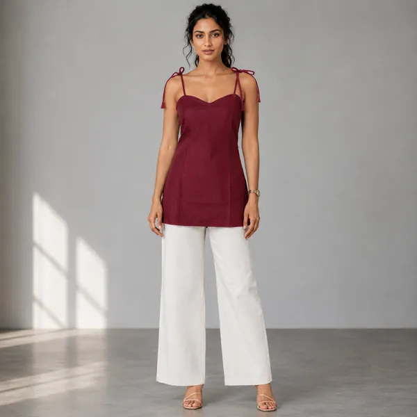 Sweetheart_Neck_Backless_Short_Kurti_Maroon