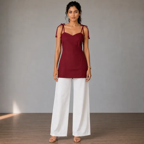 Sweetheart_Neck_Backless_Short_Kurti_Maroon