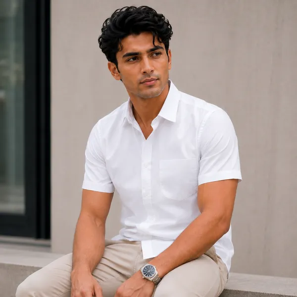 Mens_White_Half_Sleeve_Casual_Shirt