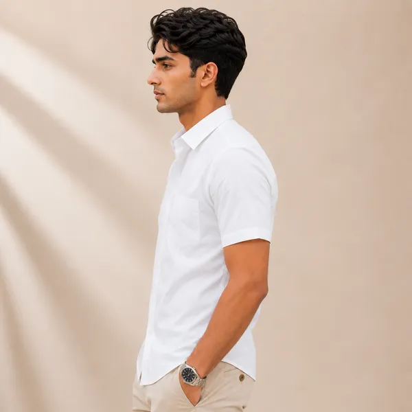 Mens_White_Half_Sleeve_Casual_Shirt