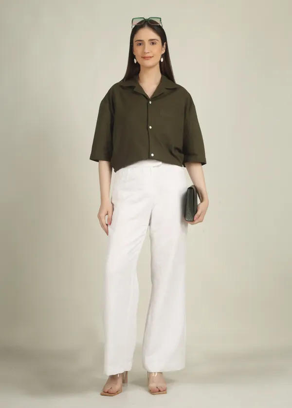 Olive_Green_Cotton_Oversized_Shirt_For_Women