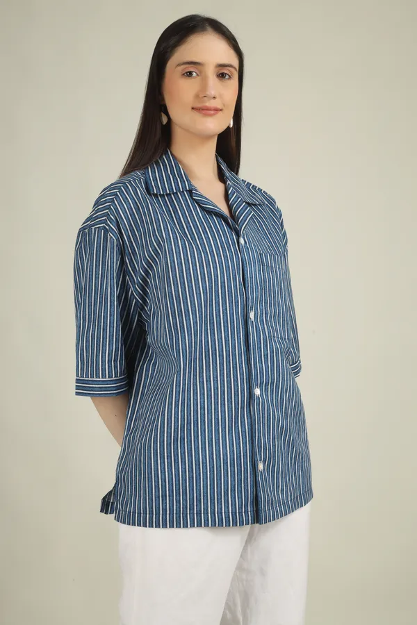 Navy_Blue_Cotton_Relaxed_Fit_Striped_Shirt_For_Women