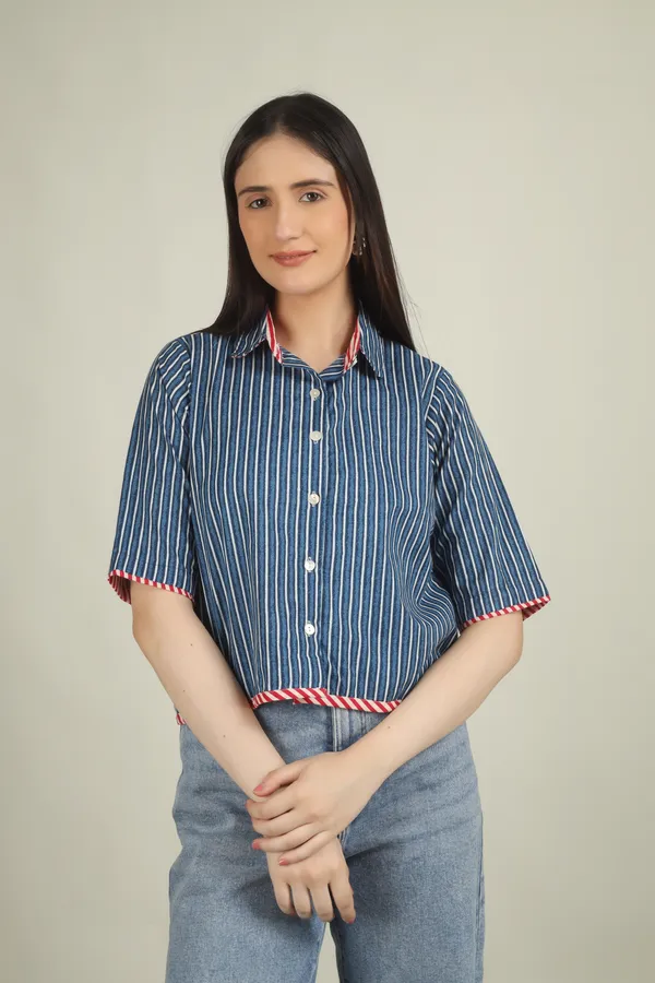 Navy_Blue_Cotton_Striped_Contrast_Piping_Shirt_For_Women