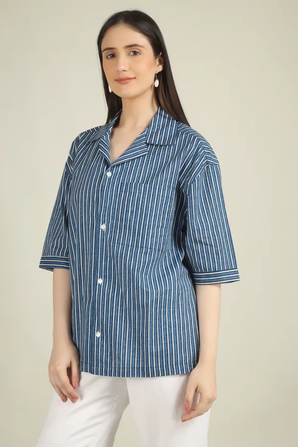 Navy_Blue_Cotton_Relaxed_Fit_Striped_Shirt_For_Women