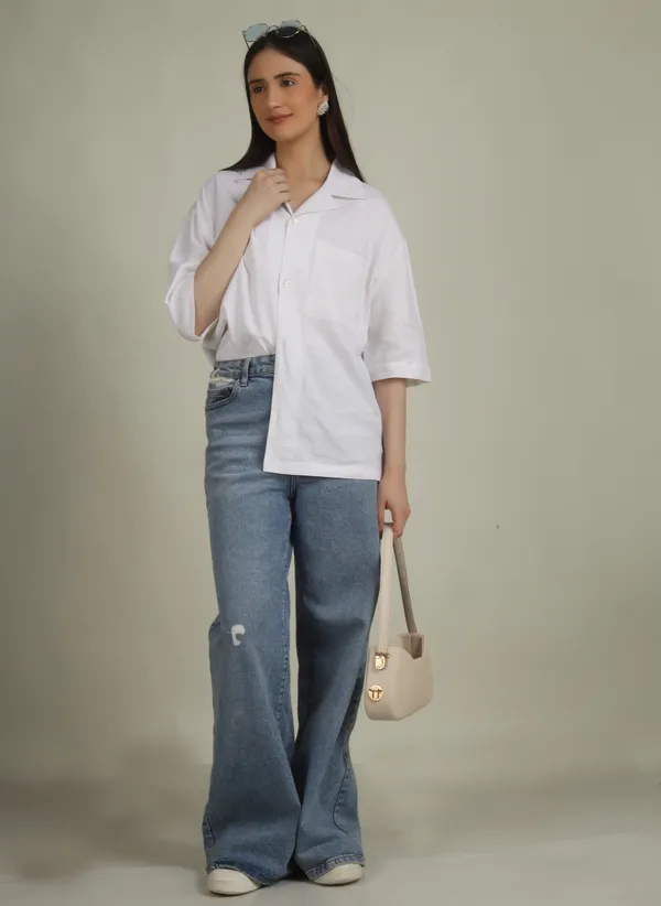 White_Cotton_Oversized_Button_Down_Shirt_For_Women