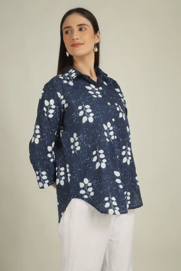 Dark_Blue_Cotton_Relaxed_Fit_Floral_Print_Shirt_For_Women