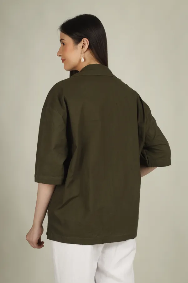 Olive_Green_Cotton_Oversized_Shirt_For_Women
