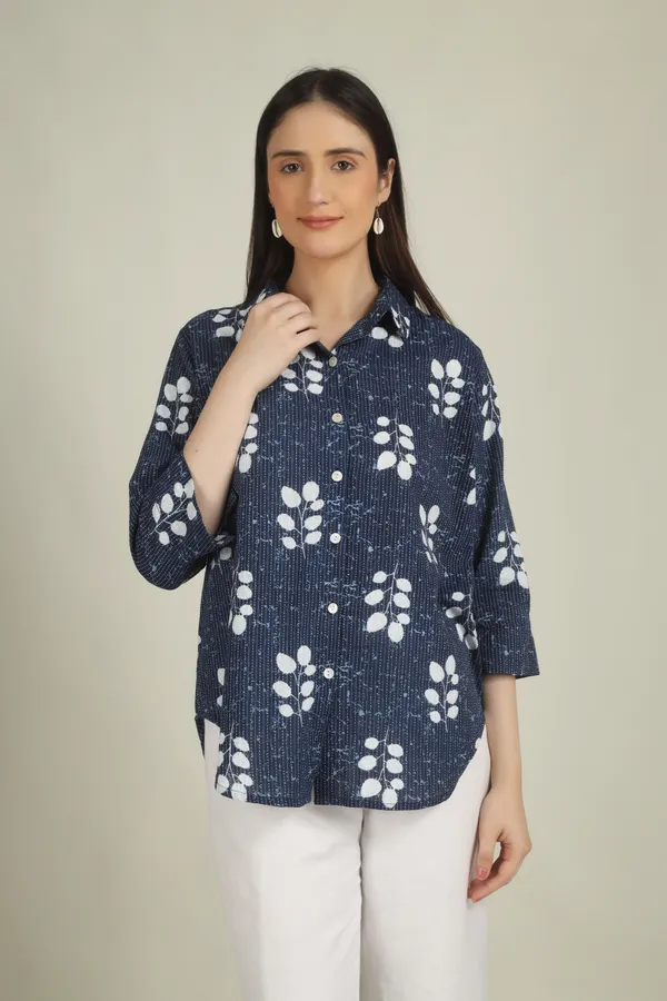Dark_Blue_Cotton_Relaxed_Fit_Floral_Print_Shirt_For_Women