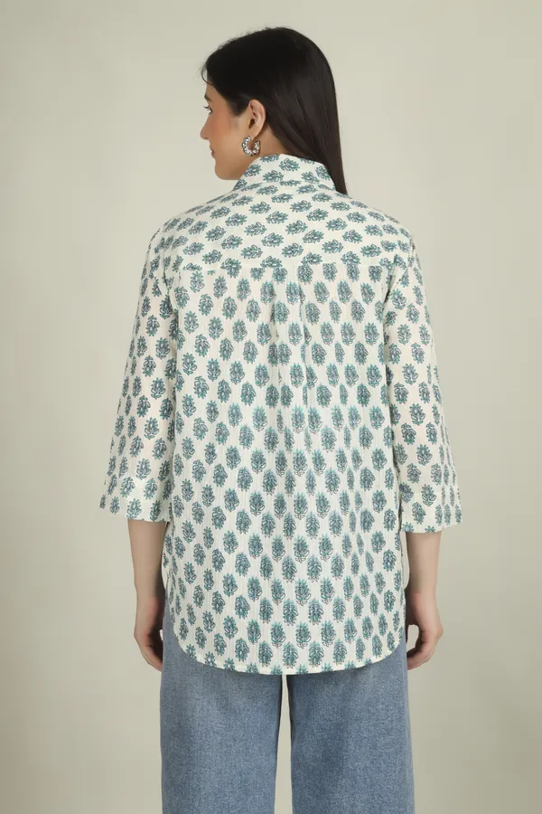 White_Cotton_Relaxed_Fit_Block_Print_Shirt_For_Women