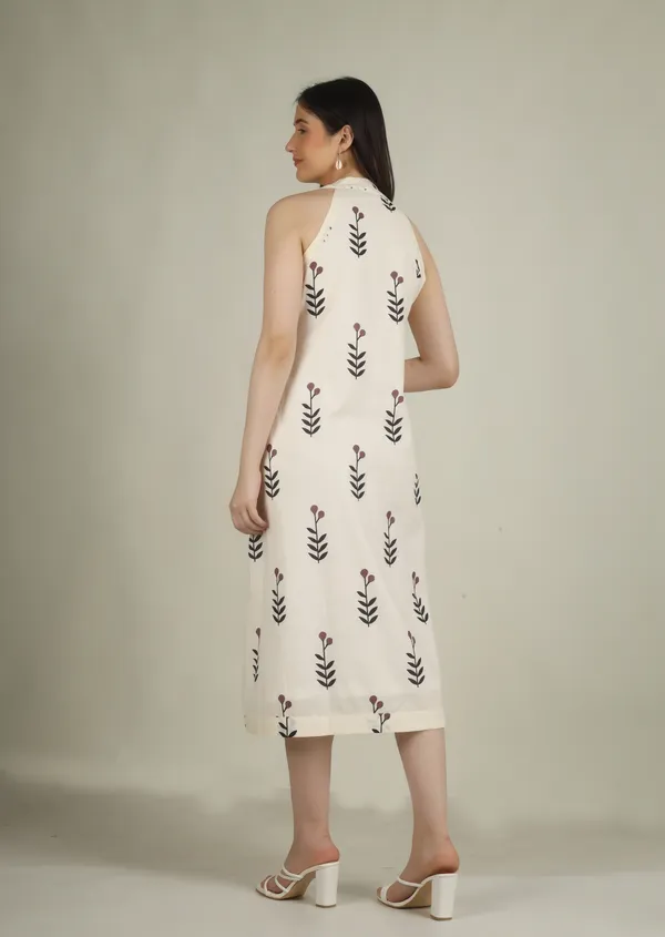 Ivory_Cotton_A_Line_Floral_Print_Dress_For_Women