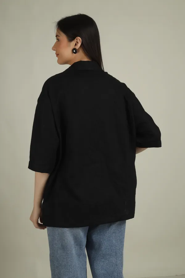Black_Cotton_Oversized_Half_Sleeve_Shirt_For_Women