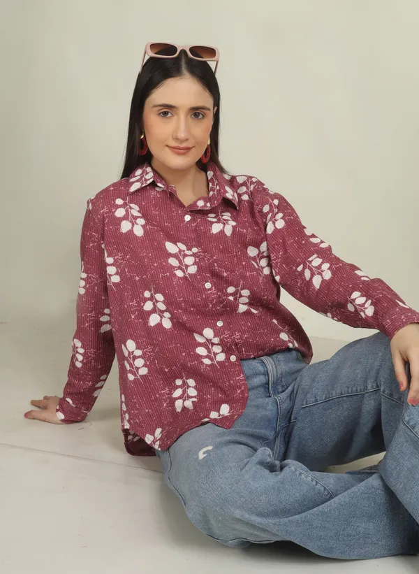 Maroon_Cotton_Regular_Fit_Floral_Print_Shirt_For_Women