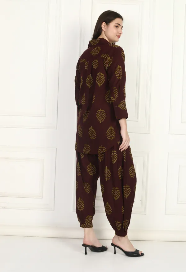 WomenBurgundy_Printed_Co-Ord_Set