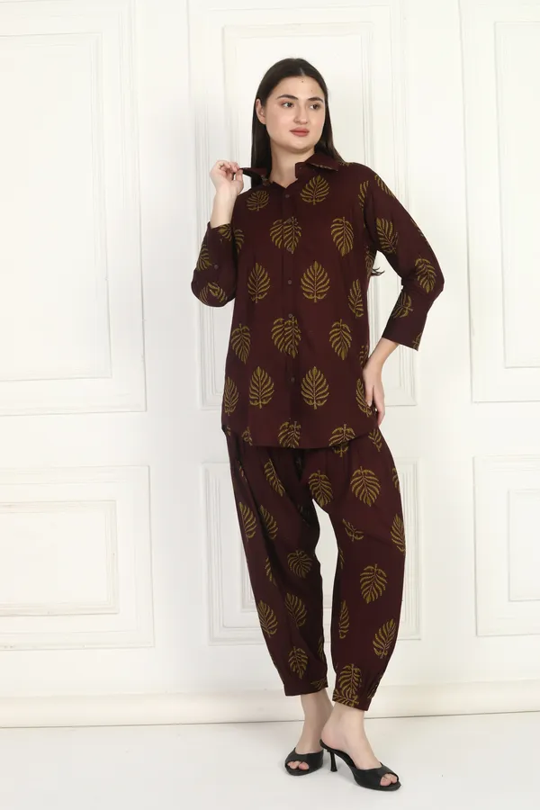 WomenBurgundy_Printed_Co-Ord_Set