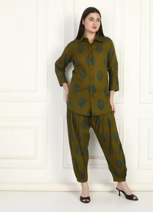 Women_Afghani_Olive_Printed_Co-Ord_Set