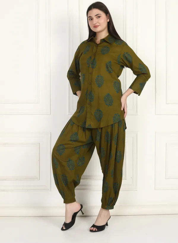 Women_Afghani_Olive_Printed_Co-Ord_Set