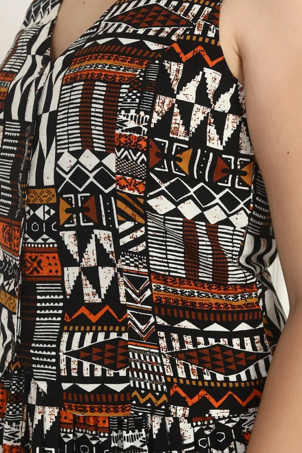 Women_Black_Multi_Skirt_Top