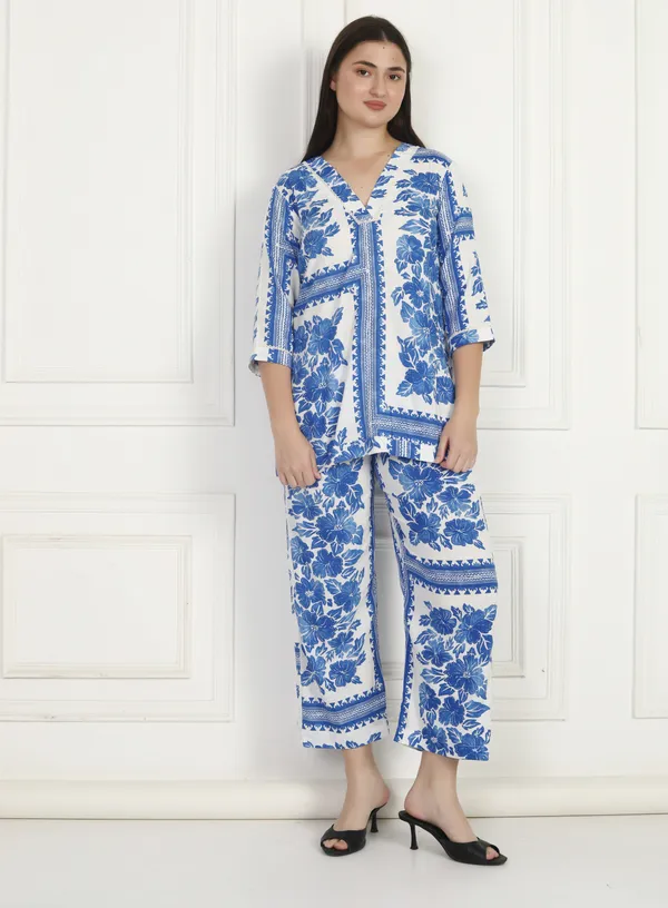 Women_Blue_Floral_Co-Ord_Set