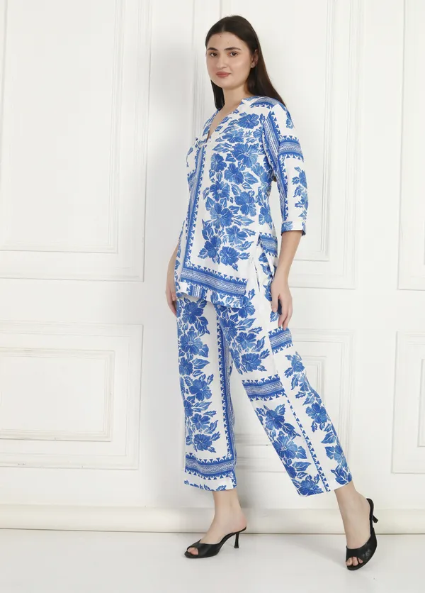 Women_Blue_Floral_Co-Ord_Set