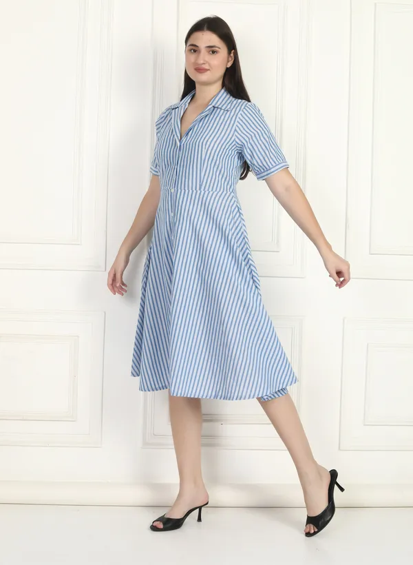 Women_Blue_Stripe_Dress