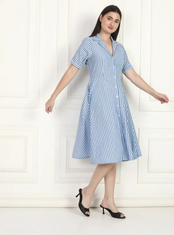 Women_Blue_Stripe_Dress
