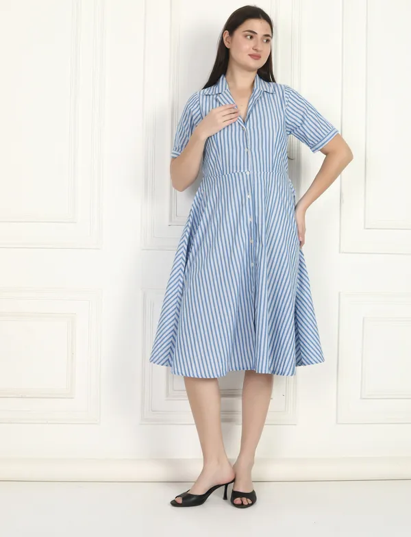Women_Blue_Stripe_Dress