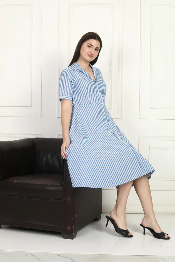 Women_Blue_Stripe_Dress