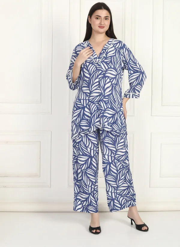 Women_Blue_White_Printed_Co-Ord_Set