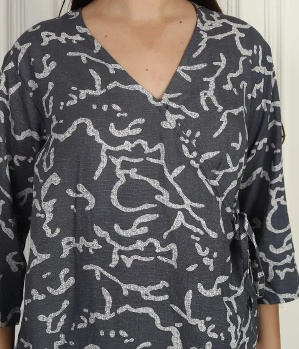 Women_Grey_Wrap_Top