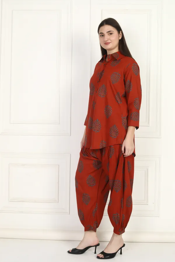Women_Rust_Red_Printed_Co-Ord_Set