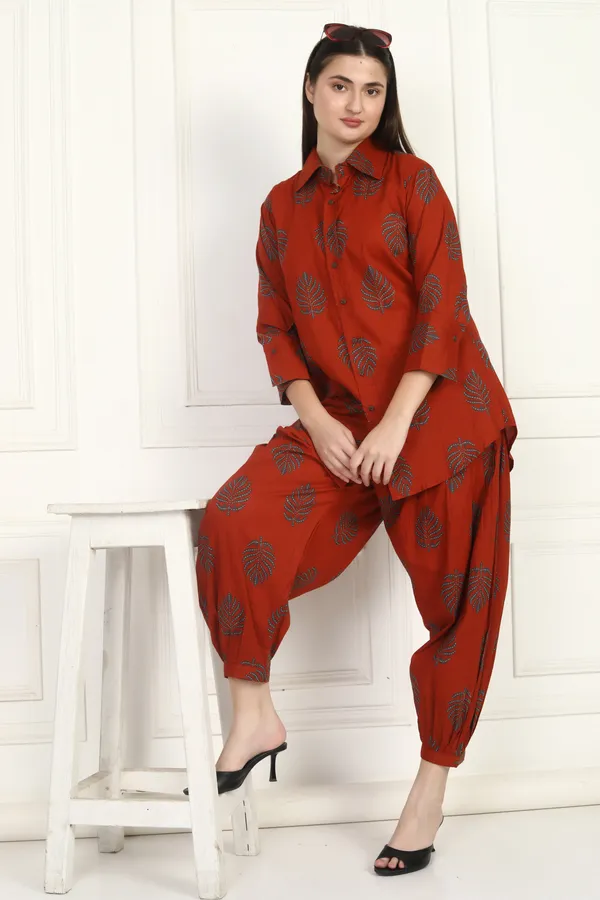 Women_Rust_Red_Printed_Co-Ord_Set