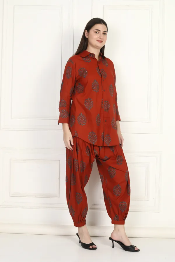 Women_Rust_Red_Printed_Co-Ord_Set