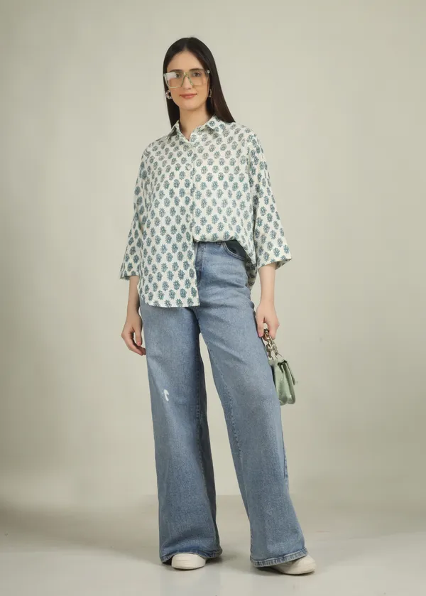 White_Cotton_Relaxed_Fit_Block_Print_Shirt_For_Women