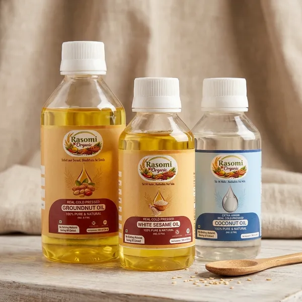 Groundnut_Oil_,_White_Sesame_Oil_And_Coconut_Oil