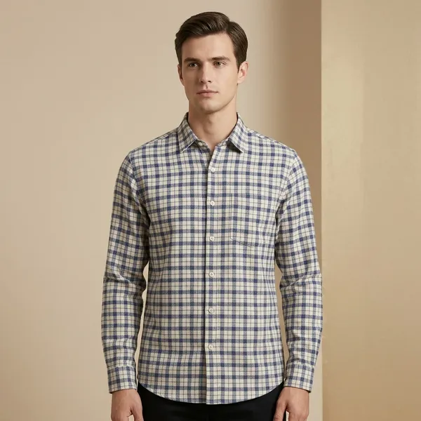 Grey_White_Cotton_Blend_Regular_Fit_Checkered_Casual_Shirt_For_Men