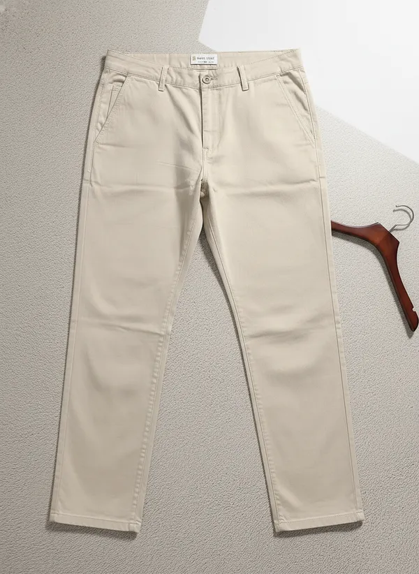 Cream_Cotton_Blend_Slim_Fit_Jeans_For_Men