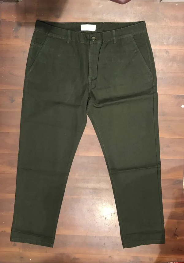 Olive_Green_Cotton_Blend_Slim_Fit_Jeans_For_Men