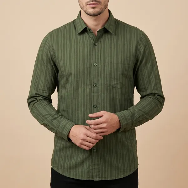 Green_Cotton_Blend_Regular_Fit_Checkered_Shirt_For_Men