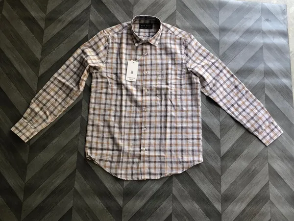Beige_Grey_Cotton_Blend_Regular_Fit_Checkered_Casual_Shirt_For_Men
