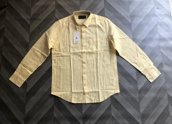 Yellow_Linen_Regular_Fit_Full_Sleeve_Casual_Shirt_For_Men