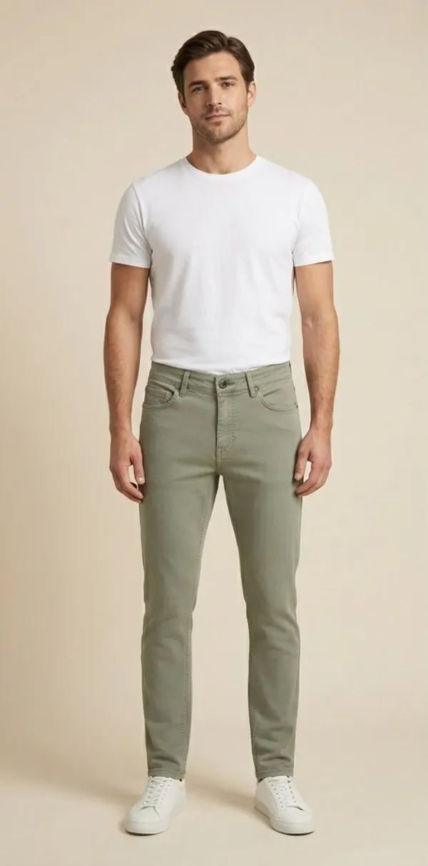 Olive_Green_Denim_Slim_Fit_Jeans_For_Men