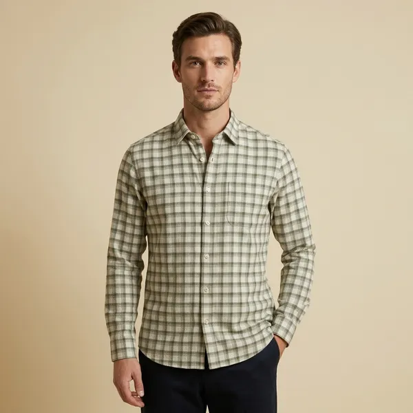 Green_White_Cotton_Blend_Regular_Fit_Checkered_Casual_Shirt_For_Men